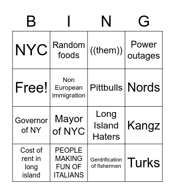 Micciche Daily Rant Bingo Extravaganza Bingo Card