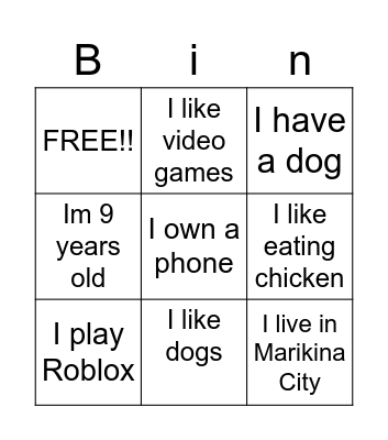 Migs' Bingo Card Bingo Card