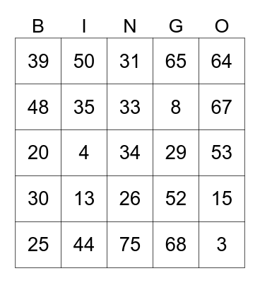TEA(M)- TIME BINGO Card