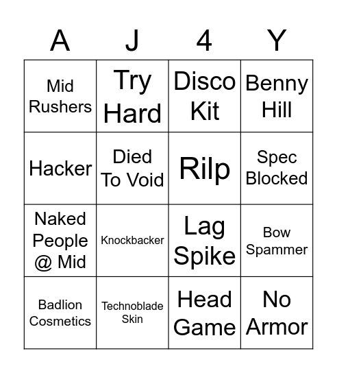 Hypixel Bingo Card