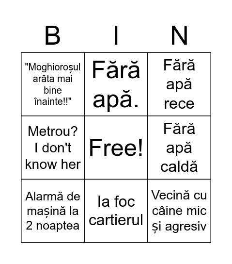 Drumul Taberei Bingo Card