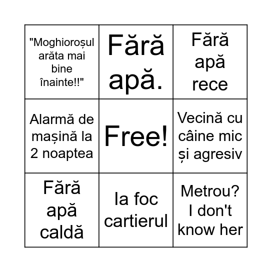 Drumul Taberei Bingo Card