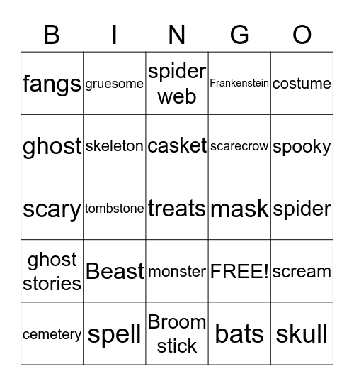 Halloween S Bingo Card