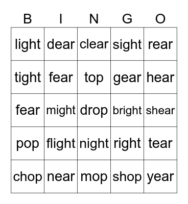 I Remember When... Bingo Card