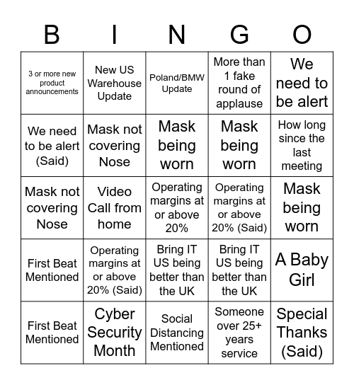 Sept Meeting Bingo Card