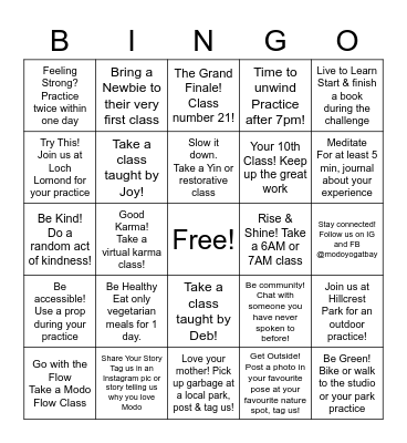 Modo Bingo Card