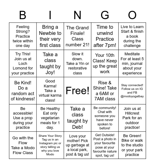 Modo Bingo Card