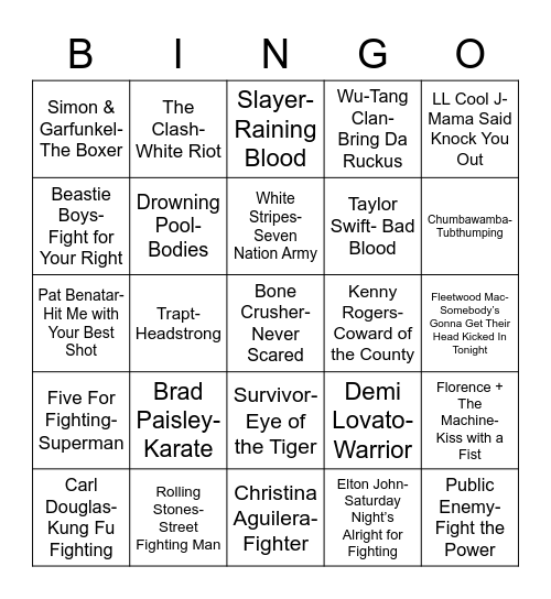 Total-Quiz.com Presents Radio Bingo: Cage Match Bingo Card