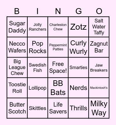 Sweet Treats Bingo! Bingo Card
