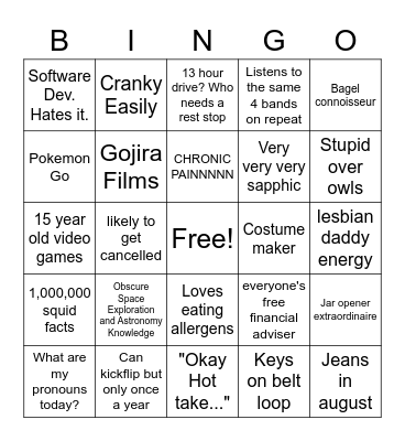Alay Bingo Card