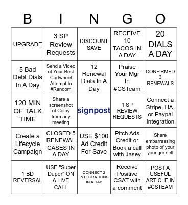 August AM Contest Board! Bingo Card