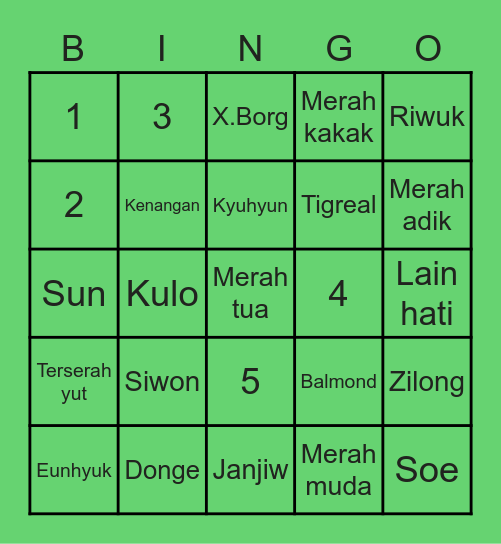 River Bingo Card