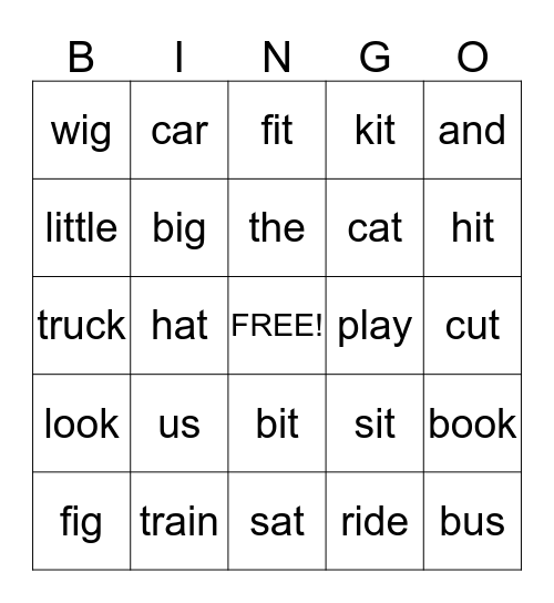 Play and Ride Bingo Card