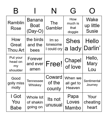 Music Bingo 2 Bingo Card