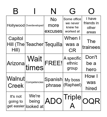 FB Bingo Card