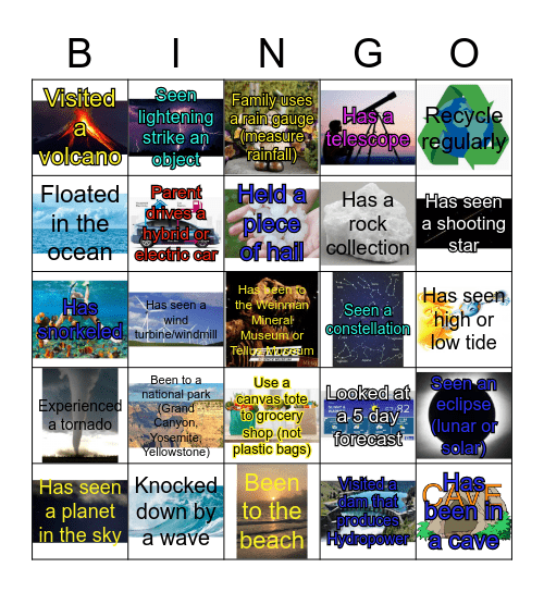Getting to Know Earth Science Bingo Card