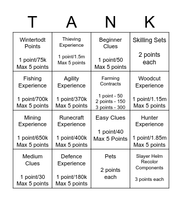 The Def CC Bingo Card