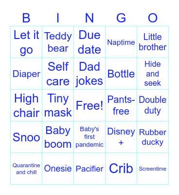 Aiden's Baby Bingo! Bingo Card