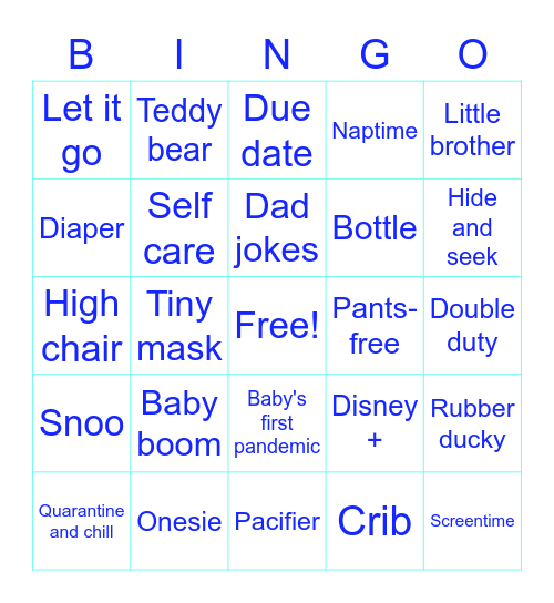 Aiden's Baby Bingo! Bingo Card
