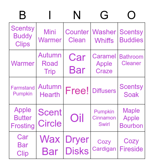 Fall Fling Bingo Card