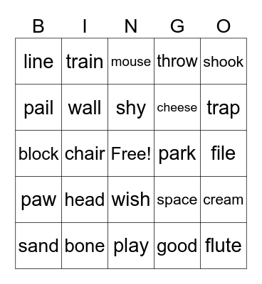 BINGO RHYME Bingo Card