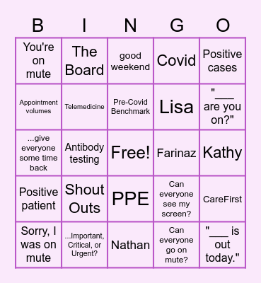 Holdings Touch Base Bingo Card