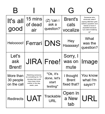 Corporate launch Bingo Card