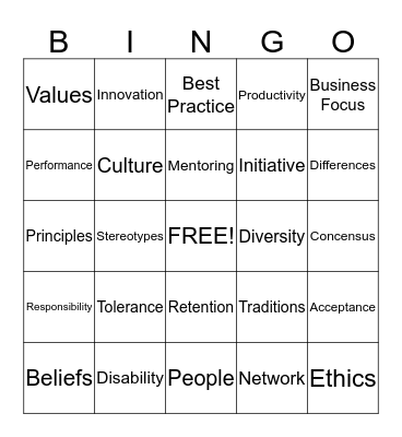 Diversity & Inclusion Bingo Card