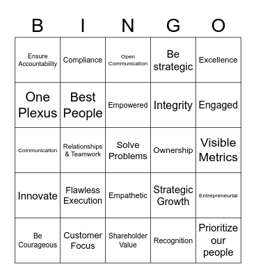 BINGO | Plexus Fundamentals, Non-negotiable BINGO Card