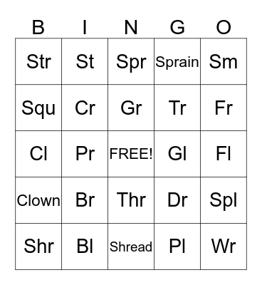 Blends Bingo Card