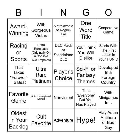 Bingo Bonanza 2020 Bingo Card