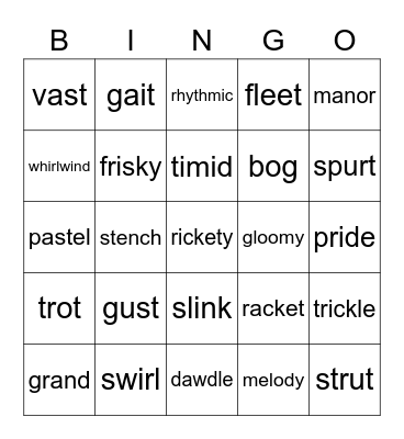 Word Master Bingo Card