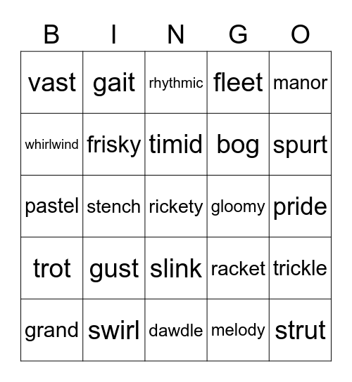 Word Master Bingo Card