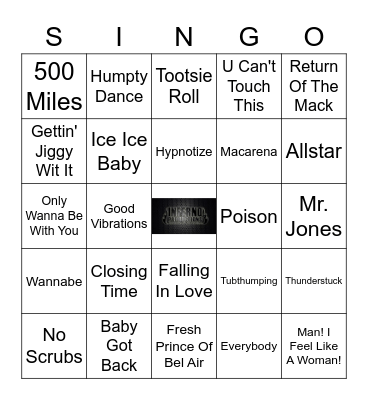 1990's SINGO Bingo Card