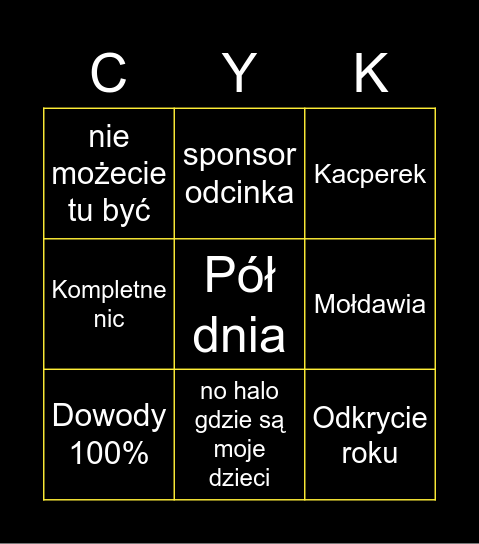 Zabawkowiczowe Bingo Card