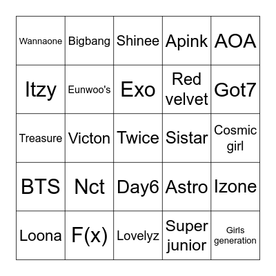 Eunwoo's Bingo Card