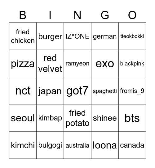 bingo nana! Bingo Card