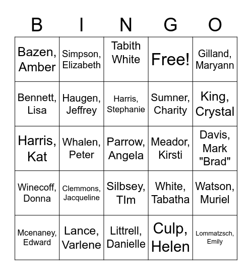 Brunswick Bingo Card