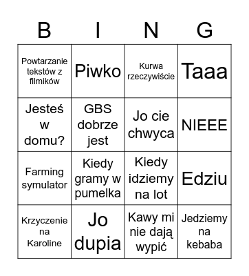 Kolixer bingo Card