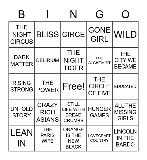 BOOK CLUB BINGO Card