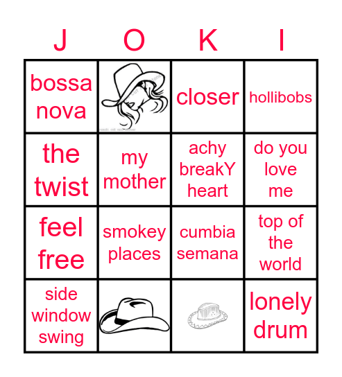 JOKI-DANCERS Bingo Card