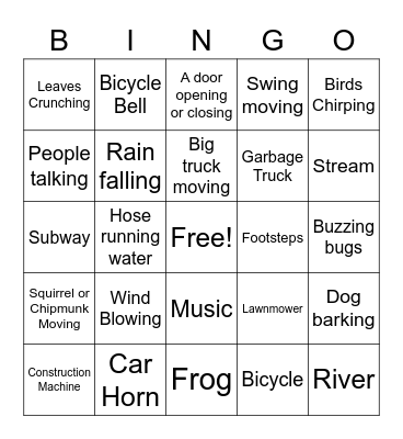 Nature Sounds BINGO Card