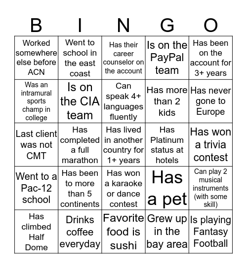 Q1 All-Hands Bingo  Bingo Card