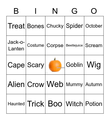 Halloween Bingo Card