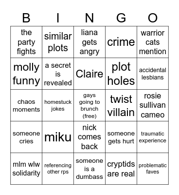 Cryptid Hunting 3 Bingo Card