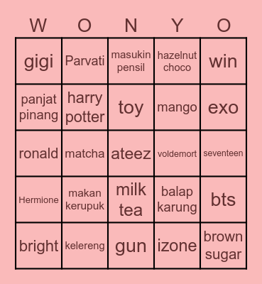 👶 WONYOUNGIE 👶 Bingo Card