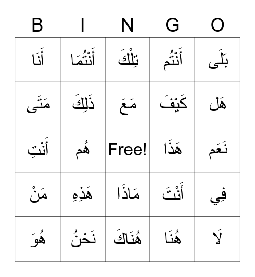 Sight Words 1 Bingo Card