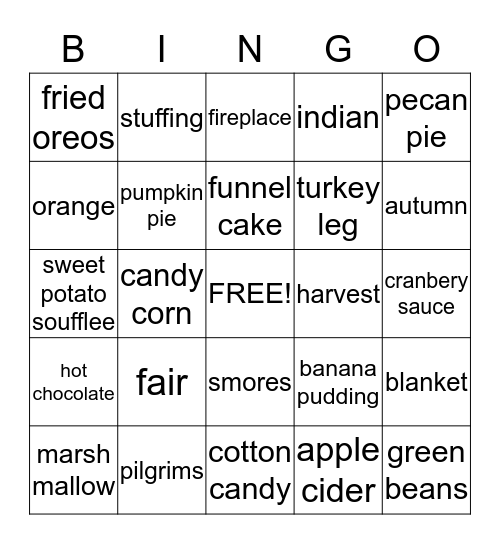 Fall Fraud Bingo Card