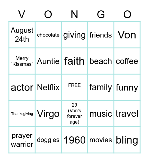 BIRTHDAY BINGO Card
