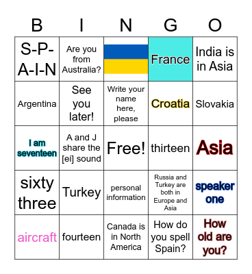 Introduction A /Solutions, 3rd Edition, Elementary Bingo Card